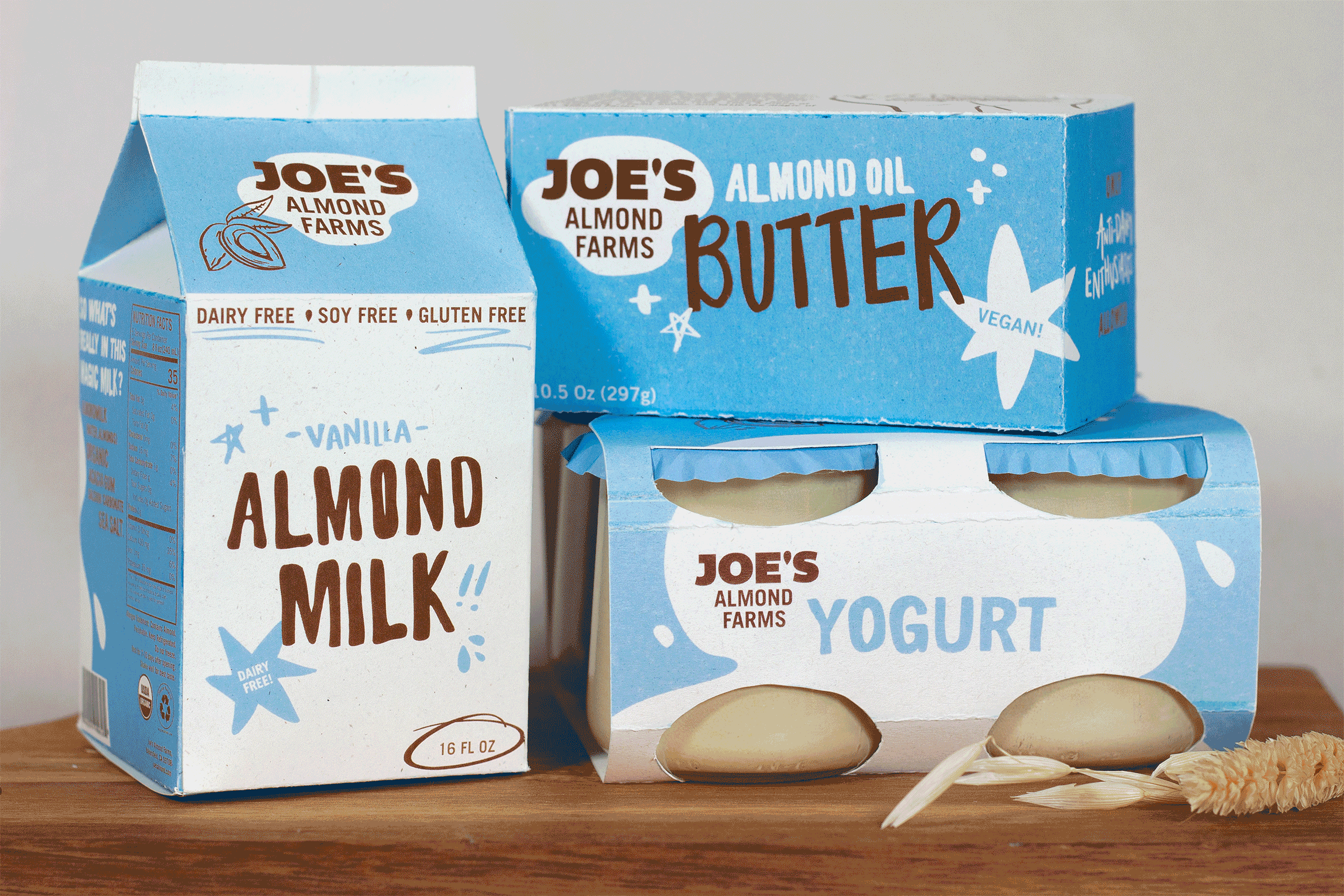 Joe's Almond Farms Packaging